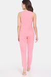 Zivame Disney Knit Cotton Loungewear Set - Flamingo Pink — thumbnail 3